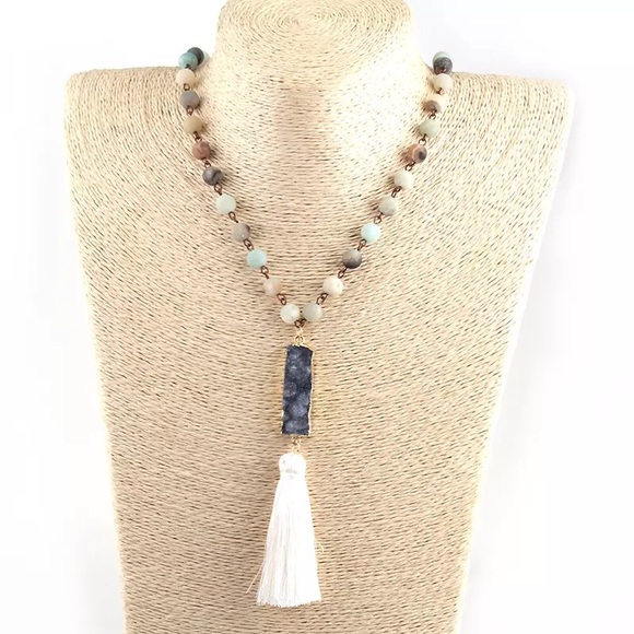 Long Amazonite Necklace - Picture 2 of 3